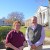 BLET student and scholarship recipient Whiteny Craven and Sheriff Daren Campbell on Mitchell's historic Statesville Campus.